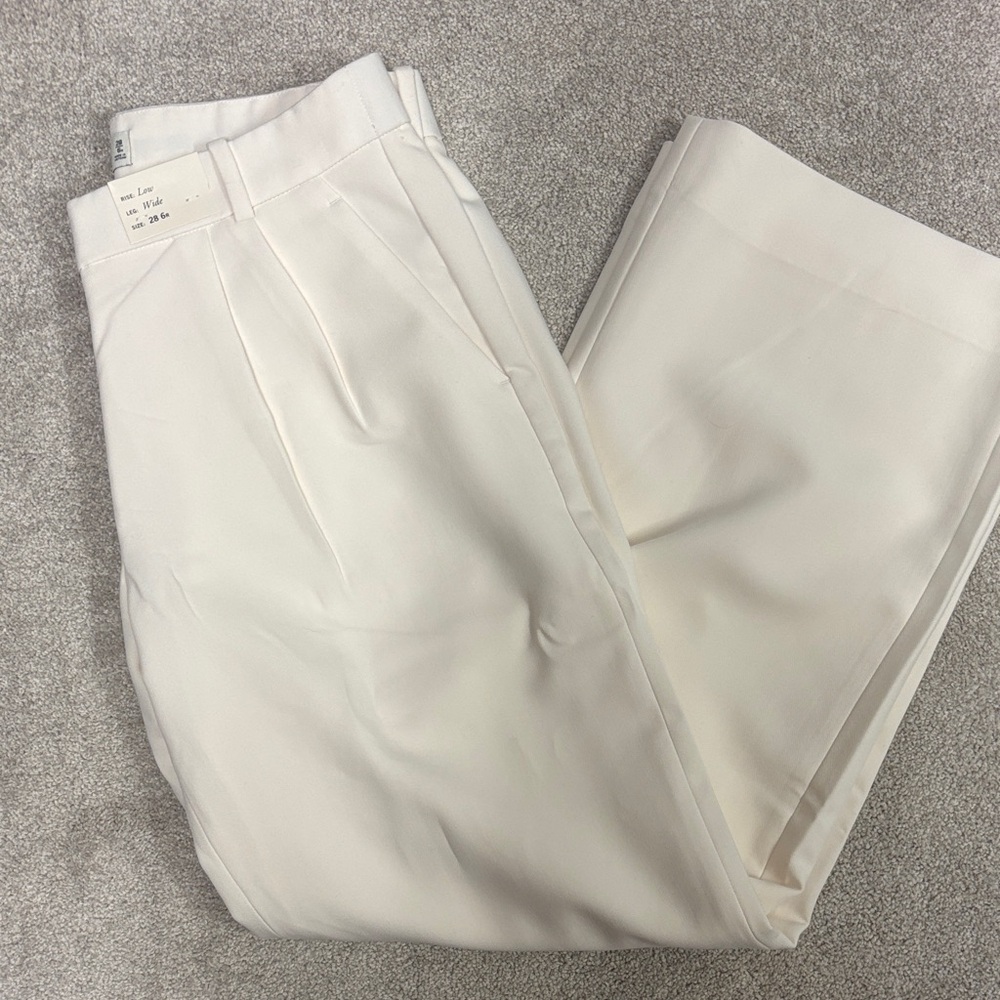 Abercrombie & Fitch Women's Cream Wide Leg Pants